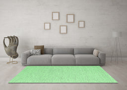 Machine Washable Abstract Emerald Green Contemporary Area Rugs in a Living Room,, wshcon2120emgrn
