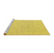 Sideview of Machine Washable Abstract Yellow Contemporary Rug, wshcon2120yw