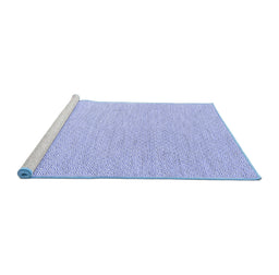 Sideview of Machine Washable Abstract Blue Contemporary Rug, wshcon2120blu
