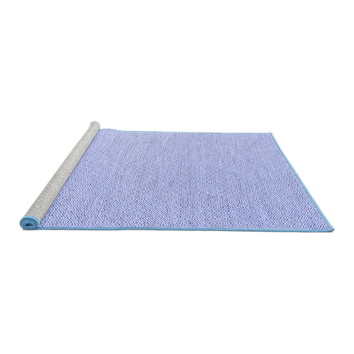 Sideview of Machine Washable Abstract Blue Contemporary Rug, wshcon2120blu