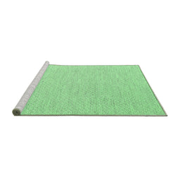 Sideview of Machine Washable Abstract Emerald Green Contemporary Area Rugs, wshcon2120emgrn