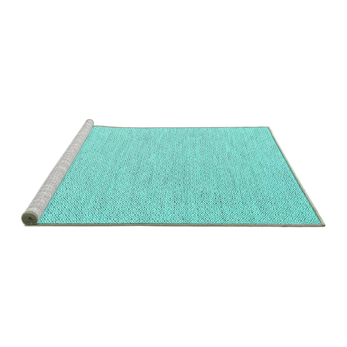 Sideview of Machine Washable Abstract Turquoise Contemporary Area Rugs, wshcon2120turq