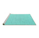 Sideview of Machine Washable Abstract Turquoise Contemporary Area Rugs, wshcon2120turq