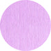 Round Machine Washable Solid Purple Modern Area Rugs, wshcon2121pur