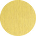 Round Solid Yellow Modern Rug, con2121yw