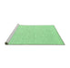 Sideview of Machine Washable Solid Emerald Green Modern Area Rugs, wshcon2121emgrn