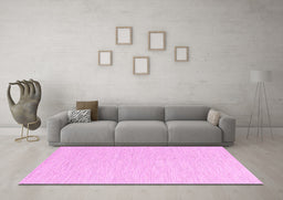 Machine Washable Solid Pink Modern Rug in a Living Room, wshcon2121pnk