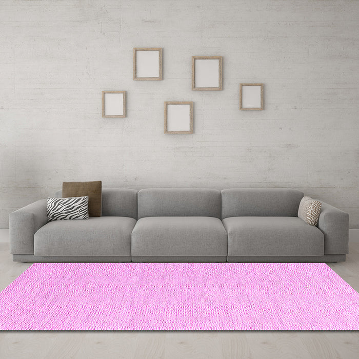 Machine Washable Solid Pink Modern Rug in a Living Room, wshcon2121pnk