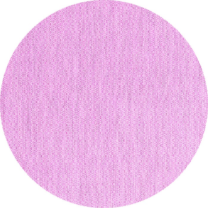 Round Machine Washable Solid Pink Modern Rug, wshcon2121pnk