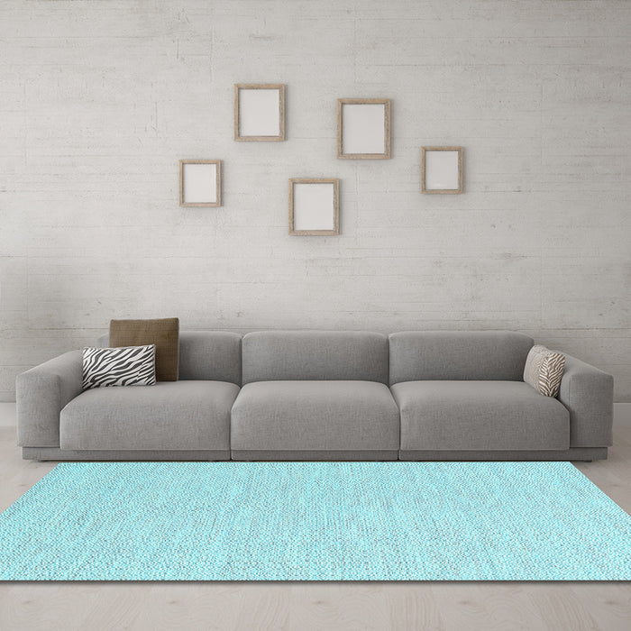Machine Washable Solid Light Blue Modern Rug in a Living Room, wshcon2121lblu