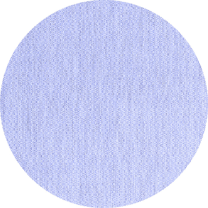 Round Machine Washable Solid Blue Modern Rug, wshcon2121blu