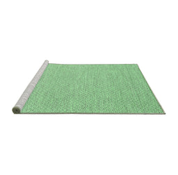 Sideview of Machine Washable Abstract Emerald Green Contemporary Area Rugs, wshcon2122emgrn