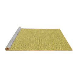 Sideview of Machine Washable Abstract Yellow Contemporary Rug, wshcon2122yw
