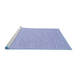Sideview of Machine Washable Abstract Blue Contemporary Rug, wshcon2122blu