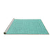 Sideview of Machine Washable Abstract Turquoise Contemporary Area Rugs, wshcon2122turq