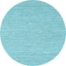 Round Machine Washable Abstract Light Blue Contemporary Rug, wshcon2122lblu