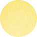 Round Machine Washable Solid Yellow Modern Rug, wshcon2123yw