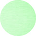 Round Machine Washable Solid Emerald Green Modern Area Rugs, wshcon2123emgrn