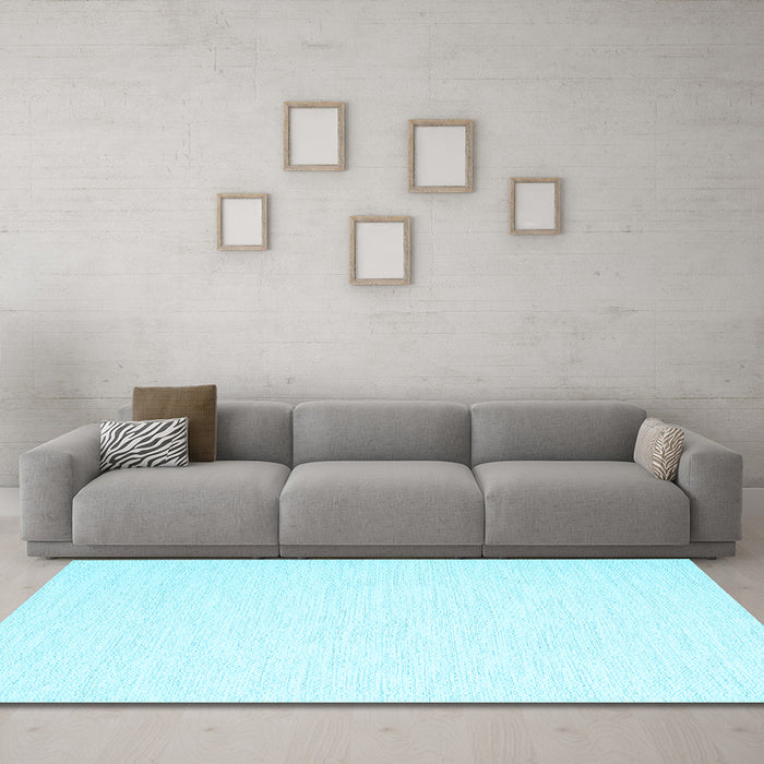 Machine Washable Solid Light Blue Modern Rug in a Living Room, wshcon2123lblu