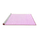 Sideview of Machine Washable Solid Pink Modern Rug, wshcon2123pnk