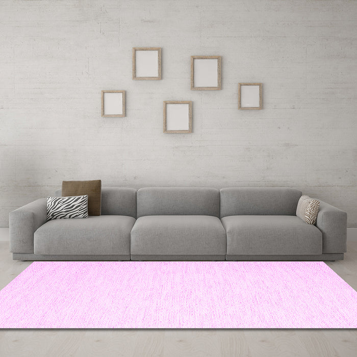 Machine Washable Solid Pink Modern Rug in a Living Room, wshcon2123pnk