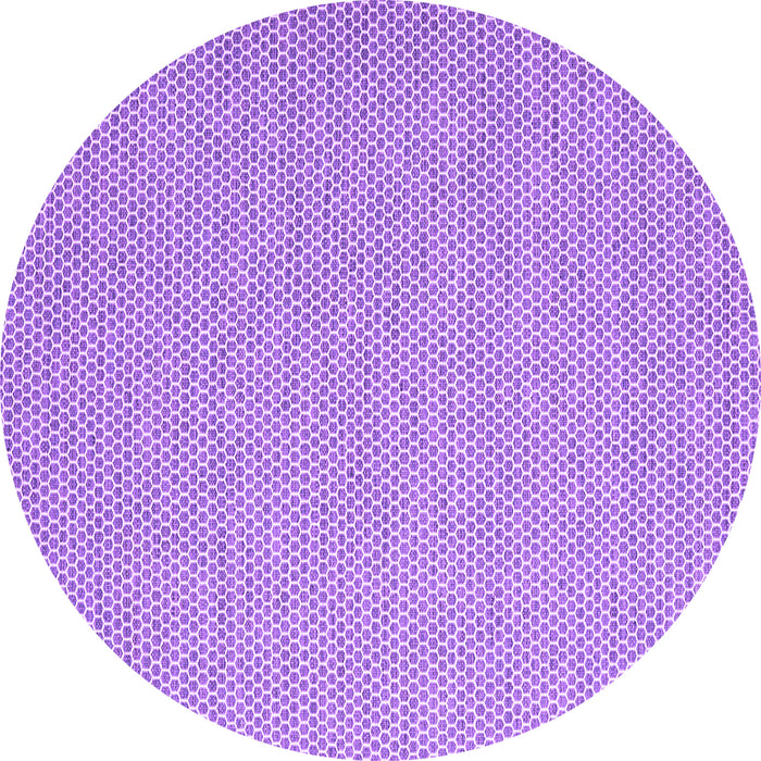 Round Abstract Purple Contemporary Rug, con2124pur