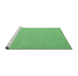 Sideview of Machine Washable Abstract Emerald Green Contemporary Area Rugs, wshcon2124emgrn