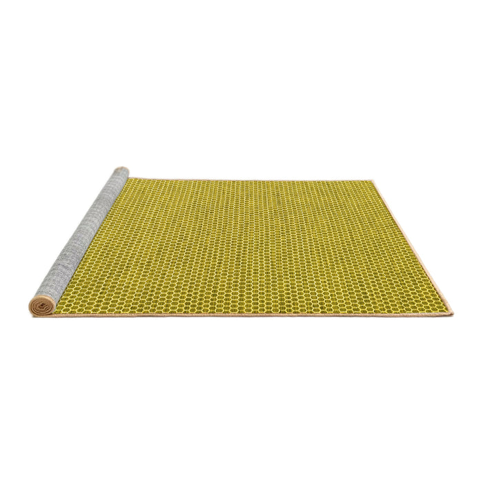Sideview of Machine Washable Abstract Yellow Contemporary Rug, wshcon2124yw