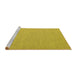 Sideview of Machine Washable Abstract Yellow Contemporary Rug, wshcon2124yw