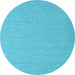 Round Abstract Light Blue Contemporary Rug, con2124lblu