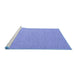 Sideview of Machine Washable Abstract Blue Contemporary Rug, wshcon2124blu