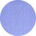 Round Abstract Blue Contemporary Rug, con2124blu