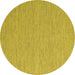 Round Abstract Yellow Contemporary Rug, con2125yw