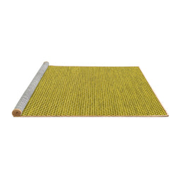 Sideview of Machine Washable Abstract Yellow Contemporary Rug, wshcon2125yw