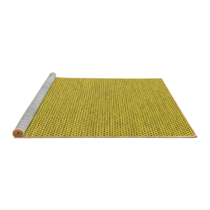 Sideview of Machine Washable Abstract Yellow Contemporary Rug, wshcon2125yw