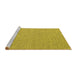 Sideview of Machine Washable Abstract Yellow Contemporary Rug, wshcon2125yw