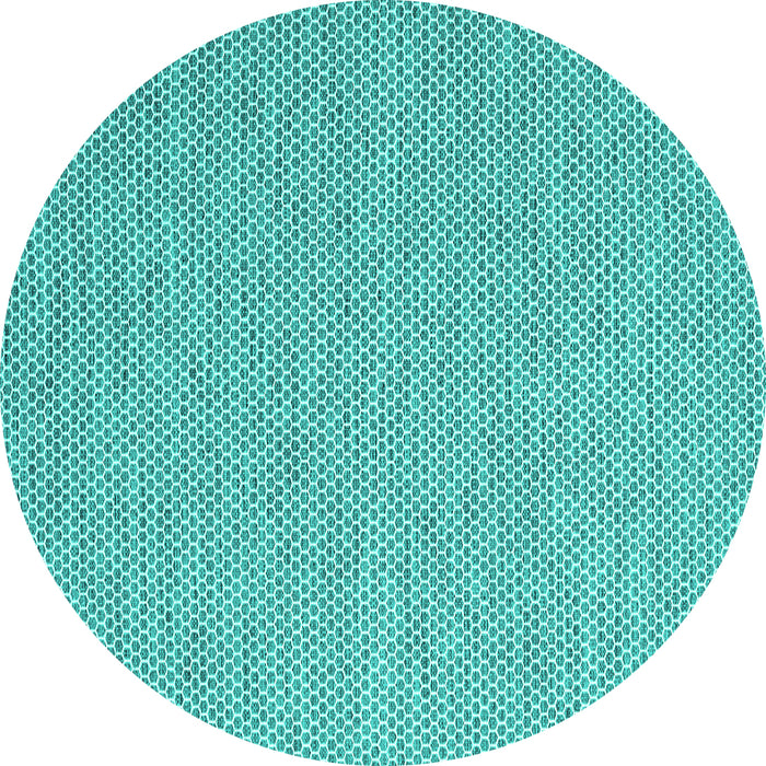 Round Abstract Turquoise Contemporary Rug, con2125turq