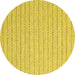 Round Abstract Yellow Contemporary Rug, con2126yw