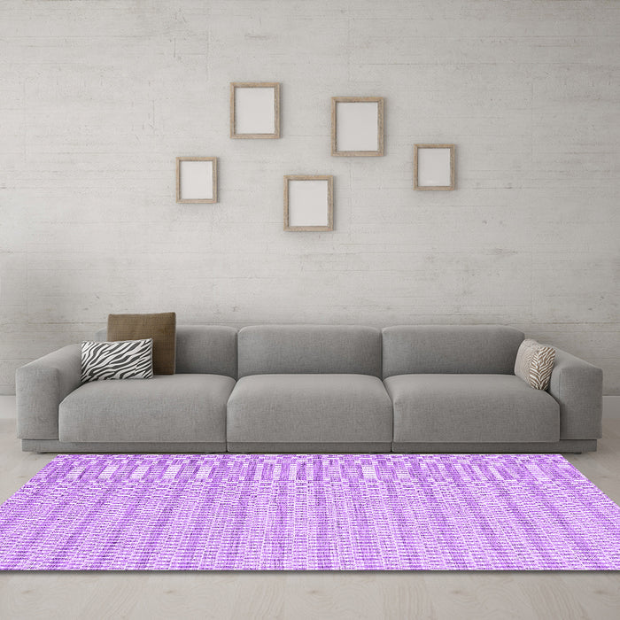 Machine Washable Abstract Purple Contemporary Area Rugs in a Living Room, wshcon2126pur