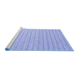 Sideview of Machine Washable Abstract Blue Contemporary Rug, wshcon2126blu