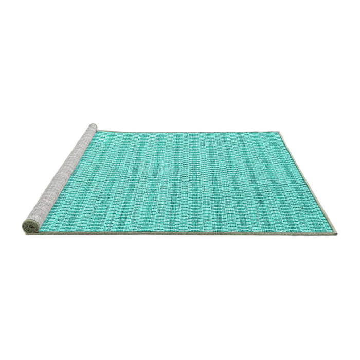 Sideview of Machine Washable Abstract Turquoise Contemporary Area Rugs, wshcon2126turq