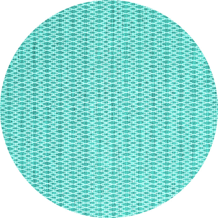 Round Abstract Turquoise Contemporary Rug, con2126turq