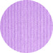 Round Abstract Purple Contemporary Rug, con2126pur