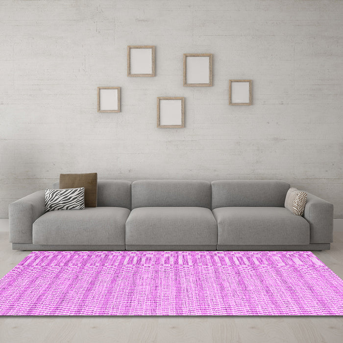 Machine Washable Abstract Pink Contemporary Rug in a Living Room, wshcon2126pnk