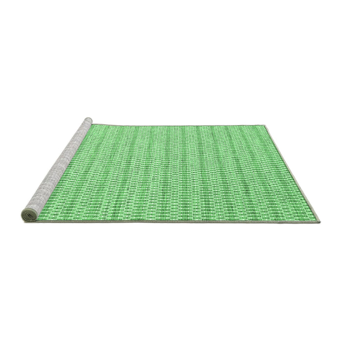 Sideview of Machine Washable Abstract Emerald Green Contemporary Area Rugs, wshcon2126emgrn