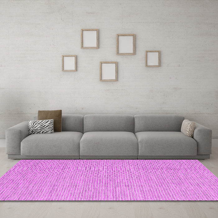 Machine Washable Abstract Pink Contemporary Rug in a Living Room, wshcon2127pnk