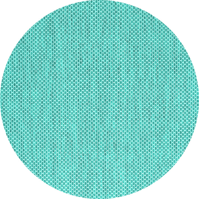 Round Abstract Turquoise Contemporary Rug, con2127turq
