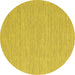 Round Abstract Yellow Contemporary Rug, con2127yw