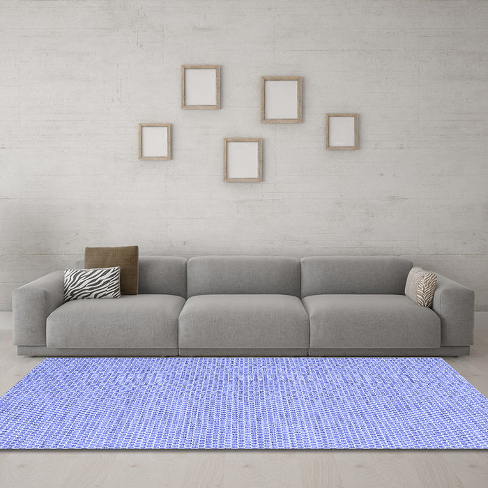Machine Washable Abstract Blue Contemporary Rug in a Living Room, wshcon2127blu