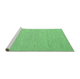 Sideview of Machine Washable Abstract Emerald Green Contemporary Area Rugs, wshcon2127emgrn